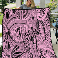 Polynesia Quilt Tribal Polynesian Spirit With Pink Pacific Flowers - Wonder Print Shop