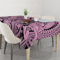 Polynesia Tablecloth Tribal Polynesian Spirit With Pink Pacific Flowers - Wonder Print Shop