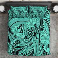 Polynesia Bedding Set Tribal Polynesian Spirit With Teal Pacific Flowers LT9 - Wonder Print Shop