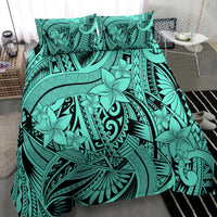Polynesia Bedding Set Tribal Polynesian Spirit With Teal Pacific Flowers LT9 - Wonder Print Shop