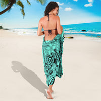Polynesia Sarong Tribal Polynesian Spirit With Teal Pacific Flowers - Wonder Print Shop