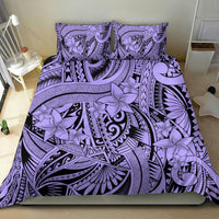Polynesia Bedding Set Tribal Polynesian Spirit With Violet Pacific Flowers LT9 - Wonder Print Shop