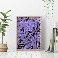 Polynesia Canvas Wall Art Tribal Polynesian Spirit With Violet Pacific Flowers LT9 - Wonder Print Shop