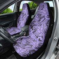 Polynesia Car Seat Cover Tribal Polynesian Spirit With Violet Pacific Flowers LT9 - Wonder Print Shop