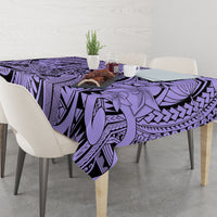 Polynesia Tablecloth Tribal Polynesian Spirit With Violet Pacific Flowers - Wonder Print Shop