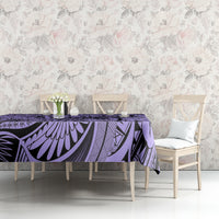 Polynesia Tablecloth Tribal Polynesian Spirit With Violet Pacific Flowers - Wonder Print Shop