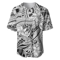 Polynesia Baseball Jersey Tribal Polynesian Spirit With White Pacific Flowers LT9 - Wonder Print Shop