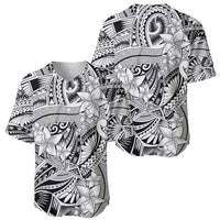Polynesia Baseball Jersey Tribal Polynesian Spirit With White Pacific Flowers LT9 - Wonder Print Shop