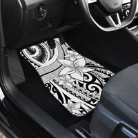 Polynesia Car Mats Tribal Polynesian Spirit With White Pacific Flowers LT9 - Wonder Print Shop