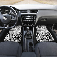 Polynesia Car Mats Tribal Polynesian Spirit With White Pacific Flowers LT9 - Wonder Print Shop