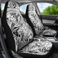 Polynesia Car Seat Cover Tribal Polynesian Spirit With White Pacific Flowers LT9 - Wonder Print Shop