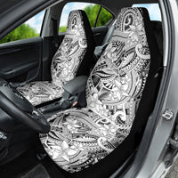 Polynesia Car Seat Cover Tribal Polynesian Spirit With White Pacific Flowers LT9 - Wonder Print Shop