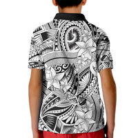 Polynesia Kid Polo Shirt Tribal Polynesian Spirit With White Pacific Flowers - Wonder Print Shop