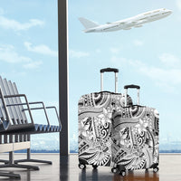 Polynesia Luggage Cover Tribal Polynesian Spirit With White Pacific Flowers - Wonder Print Shop