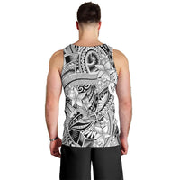Polynesia Men Tank Top Tribal Polynesian Spirit With White Pacific Flowers - Wonder Print Shop