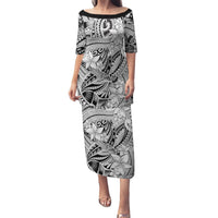 Polynesia Puletasi Tribal Polynesian Spirit With White Pacific Flowers - Wonder Print Shop