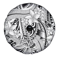 Polynesia Spare Tire Cover Tribal Polynesian Spirit With White Pacific Flowers - Wonder Print Shop