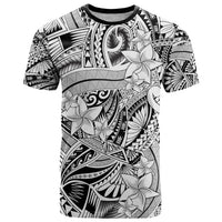 Polynesia T Shirt Tribal Polynesian Spirit With White Pacific Flowers - Wonder Print Shop