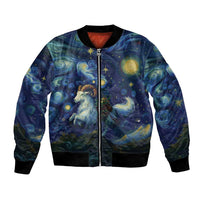 Yule Goat Starry Night Bomber Jacket LT9 - Wonder Print Shop