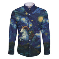 Yule Goat Starry Night Family Matching Off Shoulder Short Dress and Hawaiian Shirt LT9 - Wonder Print Shop
