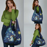 Yule Goat Starry Night Grocery Bag