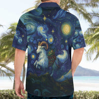 Yule Goat Starry Night Hawaiian Shirt - Wonder Print Shop