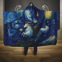 Yule Goat Starry Night Hooded Blanket