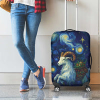 Yule Goat Starry Night Luggage Cover - Wonder Print Shop
