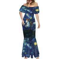 Yule Goat Starry Night Mermaid Dress - Wonder Print Shop