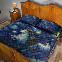 Yule Goat Starry Night Quilt Bed Set - Wonder Print Shop