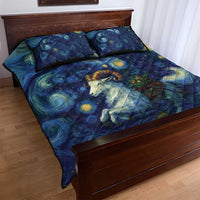 Yule Goat Starry Night Quilt Bed Set - Wonder Print Shop