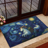 Yule Goat Starry Night Rubber Doormat - Wonder Print Shop