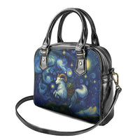 Yule Goat Starry Night Shoulder Handbag