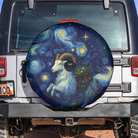 Yule Goat Starry Night Spare Tire Cover - Wonder Print Shop