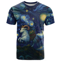 Yule Goat Starry Night T Shirt - Wonder Print Shop