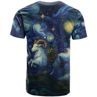 Yule Goat Starry Night T Shirt - Wonder Print Shop