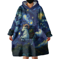 Yule Goat Starry Night Wearable Blanket Hoodie - Wonder Print Shop