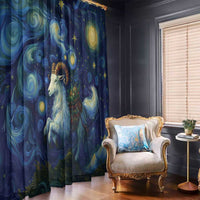 Yule Goat Starry Night Window Curtain - Wonder Print Shop