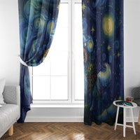 Yule Goat Starry Night Window Curtain - Wonder Print Shop