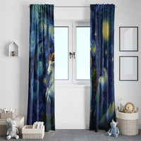 Yule Goat Starry Night Window Curtain - Wonder Print Shop
