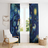 Yule Goat Starry Night Window Curtain - Wonder Print Shop