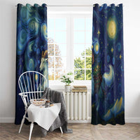Yule Goat Starry Night Window Curtain - Wonder Print Shop