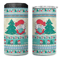 Gnome Bagpies Musical 4 in 1 Can Cooler Tumbler Nollaig Chridheil Scotland Christmas Pattern LT9 - Wonder Print Shop