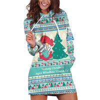 Gnome Bagpies Musical Hoodie Dress Nollaig Chridheil Scotland Christmas Pattern - Wonder Print Shop