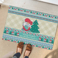 Gnome Bagpies Musical Rubber Doormat Nollaig Chridheil Scotland Christmas Pattern - Wonder Print Shop
