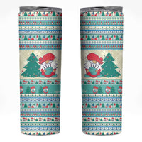 Gnome Bagpies Musical Skinny Tumbler Nollaig Chridheil Scotland Christmas Pattern - Wonder Print Shop