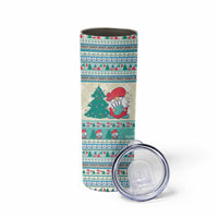 Gnome Bagpies Musical Skinny Tumbler Nollaig Chridheil Scotland Christmas Pattern - Wonder Print Shop