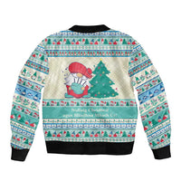 Gnome Bagpies Musical Sleeve Zip Bomber Jacket Nollaig Chridheil Scotland Christmas Pattern - Wonder Print Shop