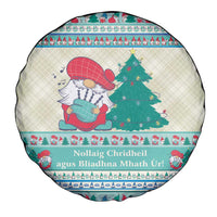 Gnome Bagpies Musical Spare Tire Cover Nollaig Chridheil Scotland Christmas Pattern - Wonder Print Shop