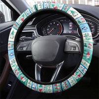 Gnome Bagpies Musical Steering Wheel Cover Nollaig Chridheil Scotland Christmas Pattern - Wonder Print Shop